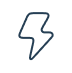 Black lightning bolt icon, symbolizing energy or power.