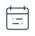 A black calendar icon is displayed on a transparent background, symbolizing scheduling or planning.