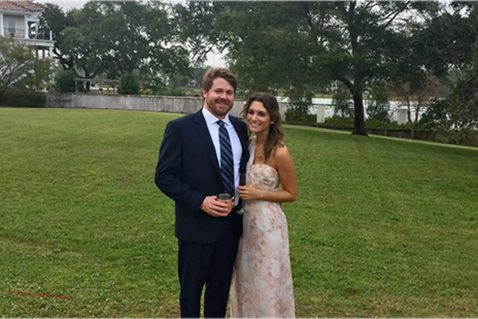 Courtland Parnell, Branch Manager, with his wife at a formal ceremony.