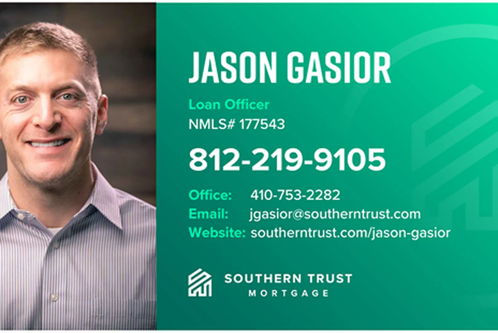 Business card of Jason Gasior, Sales Manager.