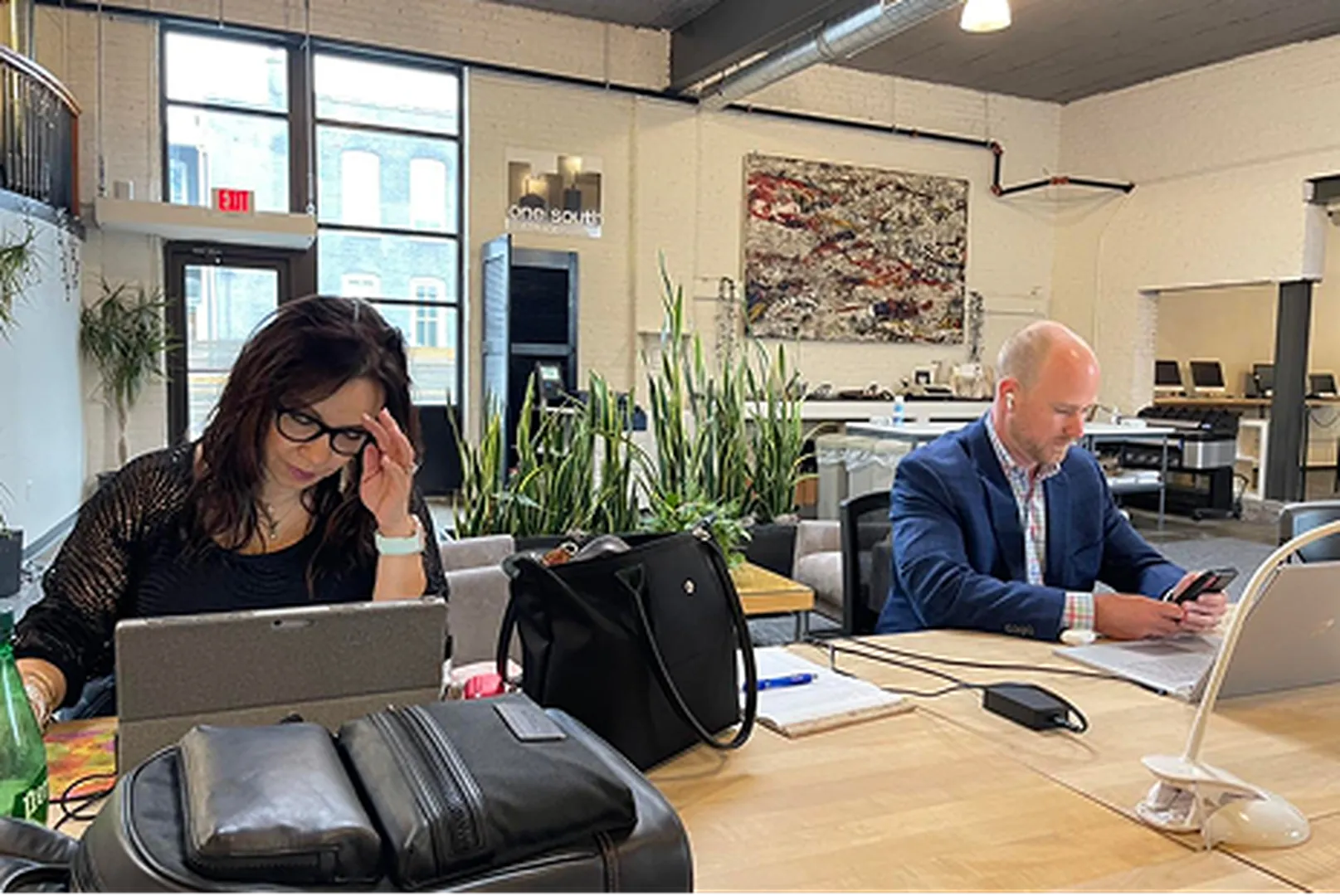 Jeremy White, Mortgage Loan Officer, with his team in the office.