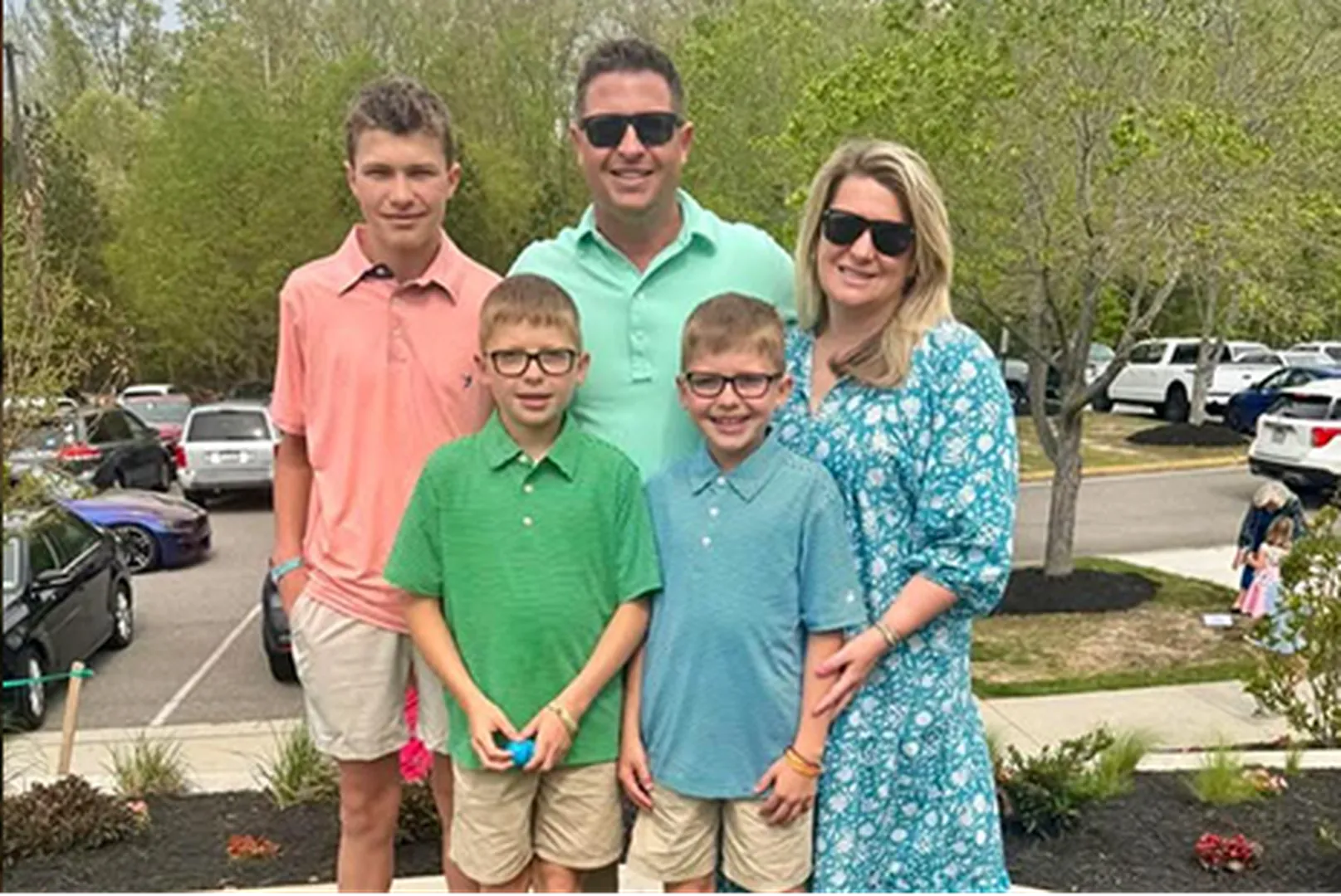 Taylor Flowers, Mortgage Loan Officer, with his wife and three sons.